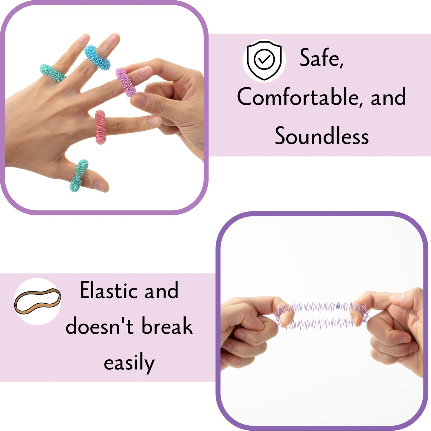 Mr. Pen- Spiky Sensory Rings, 10 Pack, Pastel Colors, Stress Relief Fidget Sensory Toys, Fidget Rings, Fidget Ring for Anxiety,