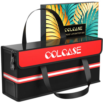 COLCASE Lipo Safe Bag Fireproof Explosionproof Ebike Battery Storage Bag and Lipo Battery Charging Bag with Combination Lock Sil