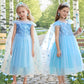 Itvti Little Girl Princess Dress Halloween Carnival Cosplay Costume With Accessories Blue, 3-4 Years (Tag 110)