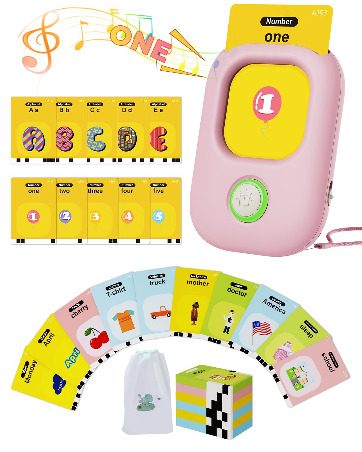 Dancingcow Talking Flash Cards With 448 Sight Words, Pocket Speech Therapy Toy For Toddlers, Autism Sensory Toys, Montessori Lea
