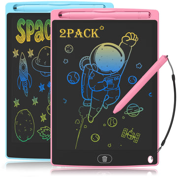 Lcd Writing Tablet For Kids, 2 Pack 8.5 Inch Colorful Doodle Board Drawing Pad For Kids, Drawing Tablet Girls Toys Age 6-8, Educ