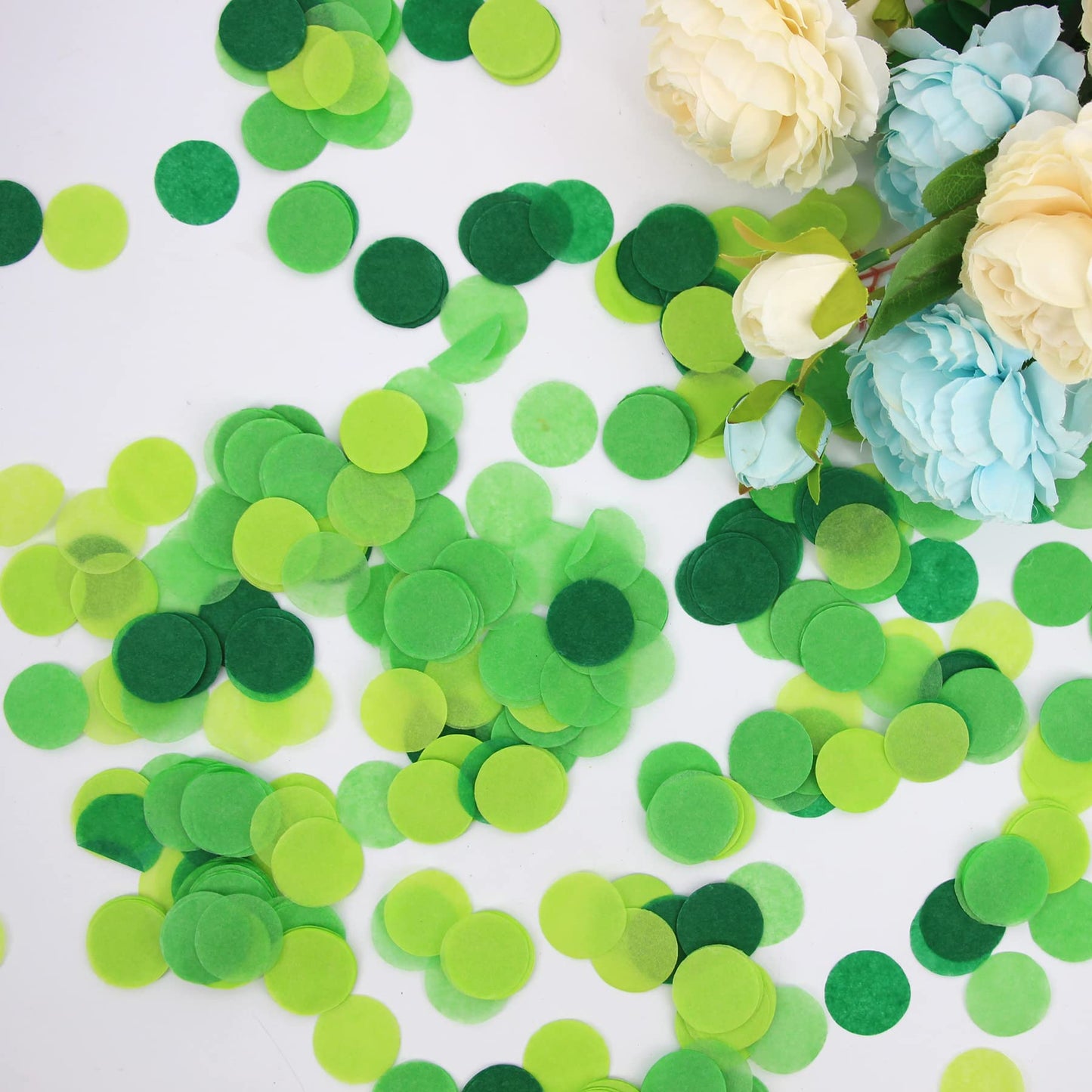 Mybbshower Green Paper Confetti Beach Jungle Birthday Party Decorations Spring Wedding Table Scatter for Baby Shower 1 inch 5000