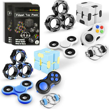 Dr.Kbder Fidget Toys mature-themeds Set  Easter Basket Stuffers Gift for Kids Teen Cool Gadget Sensory Pack with Figette Spinner Cube Relief Stress Magnetic Ring Office Desk Manget Toy for Boys