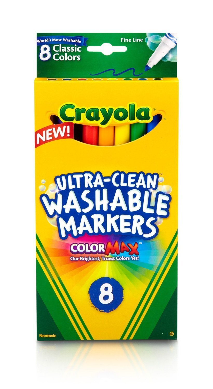 Crayola 8 Nontoxic Classic Colors Fine Line Washable Markers 8 pk (Pack of 6)