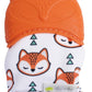 Itzy Ritzy Silicone Teething Mitt - Soothing Infant Teething Mitten With Adjustable Strap, Crinkle Sound & Textured Silicone To Soothe Sore & Swollen Gums - Baby Teething Toy For 3 Mos & Up, Fox