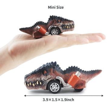 DINOBROS Dinosaur Toys for Kids 3-5, Pull Back Dinosaur Cars for 3 4 5 6 7 Year Old Boys Girls 6 Pack Dino Toys Gifts for Toddle