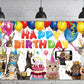6 X 3.6Ft Cat Happy Birthday Backdrop Cat Birthday Sign Banner Kitties Birthday Party Supplies Decoration Pet Cat Paw Theme Birt