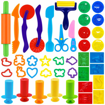 Playdough Tools 41 Pieces Play Dough Tools for Kids Playdough Accessories with Rolling Pins,Playdough Cutters,Dough Molds,Plasti