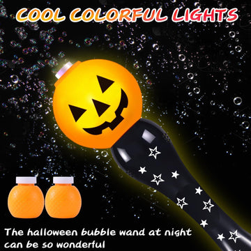 Halloween Bubble Wand For Kids, Pumpkin Bubble Machine Blower Maker Wand With Music & Light,Outdoor Indoor Stuff Toy Gift For 1