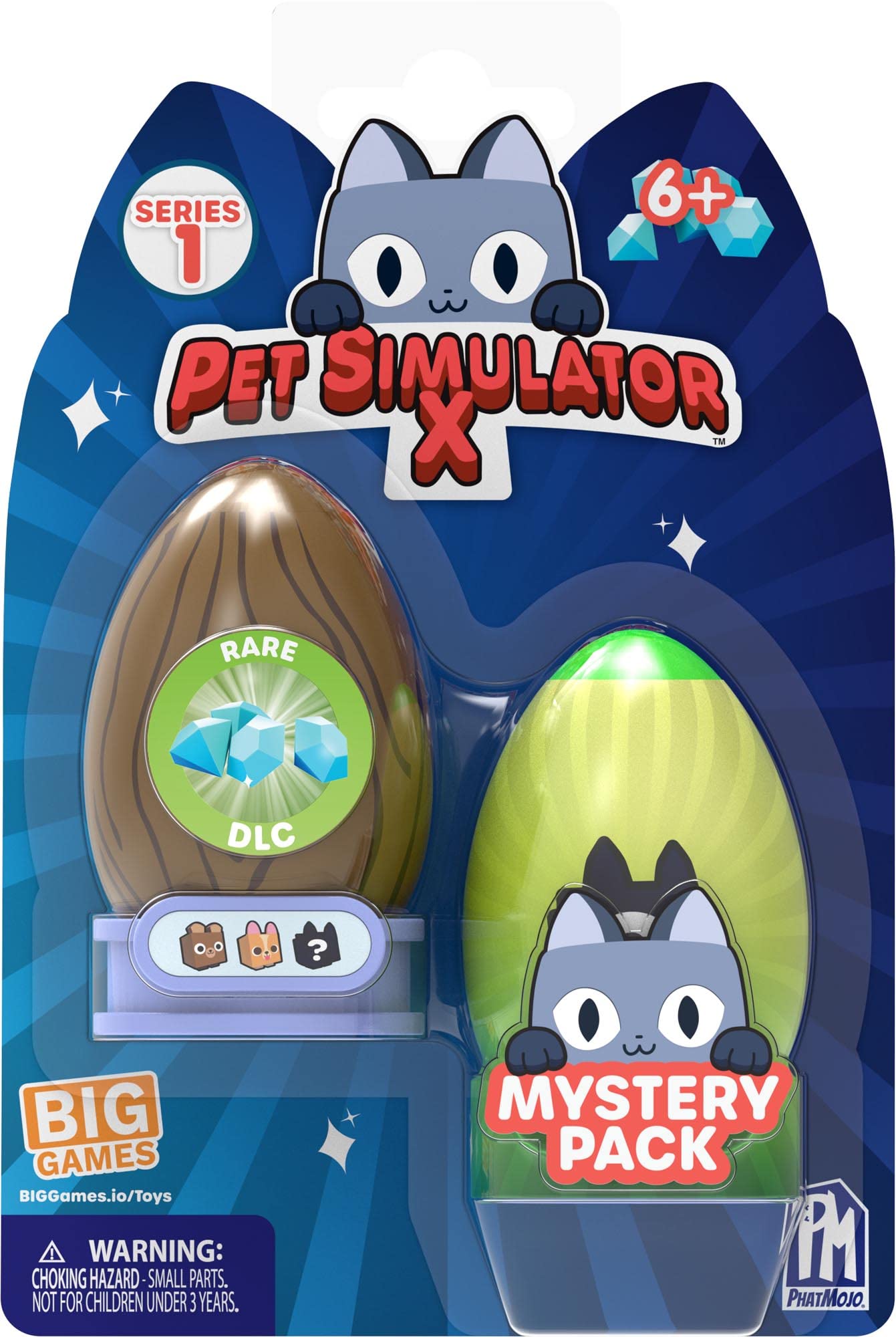 Pet Simulator X - Mystery Pet Minifigures 2-Pack (Two Mystery Eggs & Pet Figures, Series 1) [Includes Dlc]