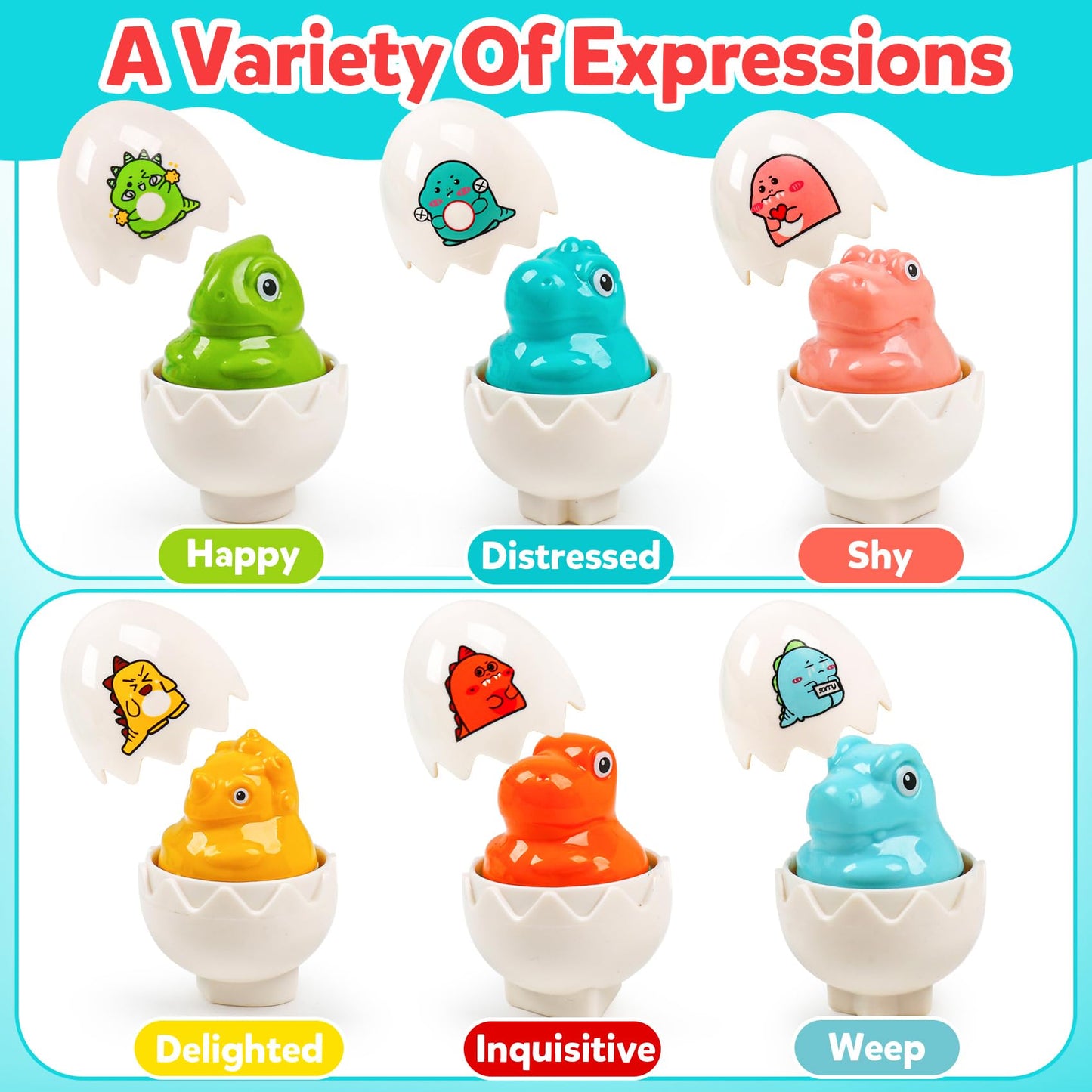 Dinosaur Matching Eggs Toys For Toddlers- Montessori Sensory Fun Educational Learning Fine Motor Puzzle Matching Games Best Easter Basket Stuffers Birthday Gifts For 1-3 Years Old Boys Girls