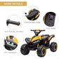 Aosom 12V Kids Atv Quad Car With Forward & Backward Function, Four Wheeler For Kids With Wear-Resistant Wheels, Music, Electric