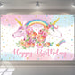 Tatuo Rainbow Unicorn Birthday Backdrop for Girls 5.9 x 3.6 ft Unicorn Party Decorations Happy Birthday Photography Background R