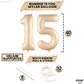 Katchon, Gaint Caramel 15 Balloon Number - 40 Inch | 15 Birthday Balloon Decor | 15Th Birthday Decorations For Party | Creme Number 15 Balloon | 15 Year Old Balloon For 15Th Birthday Party Supplies