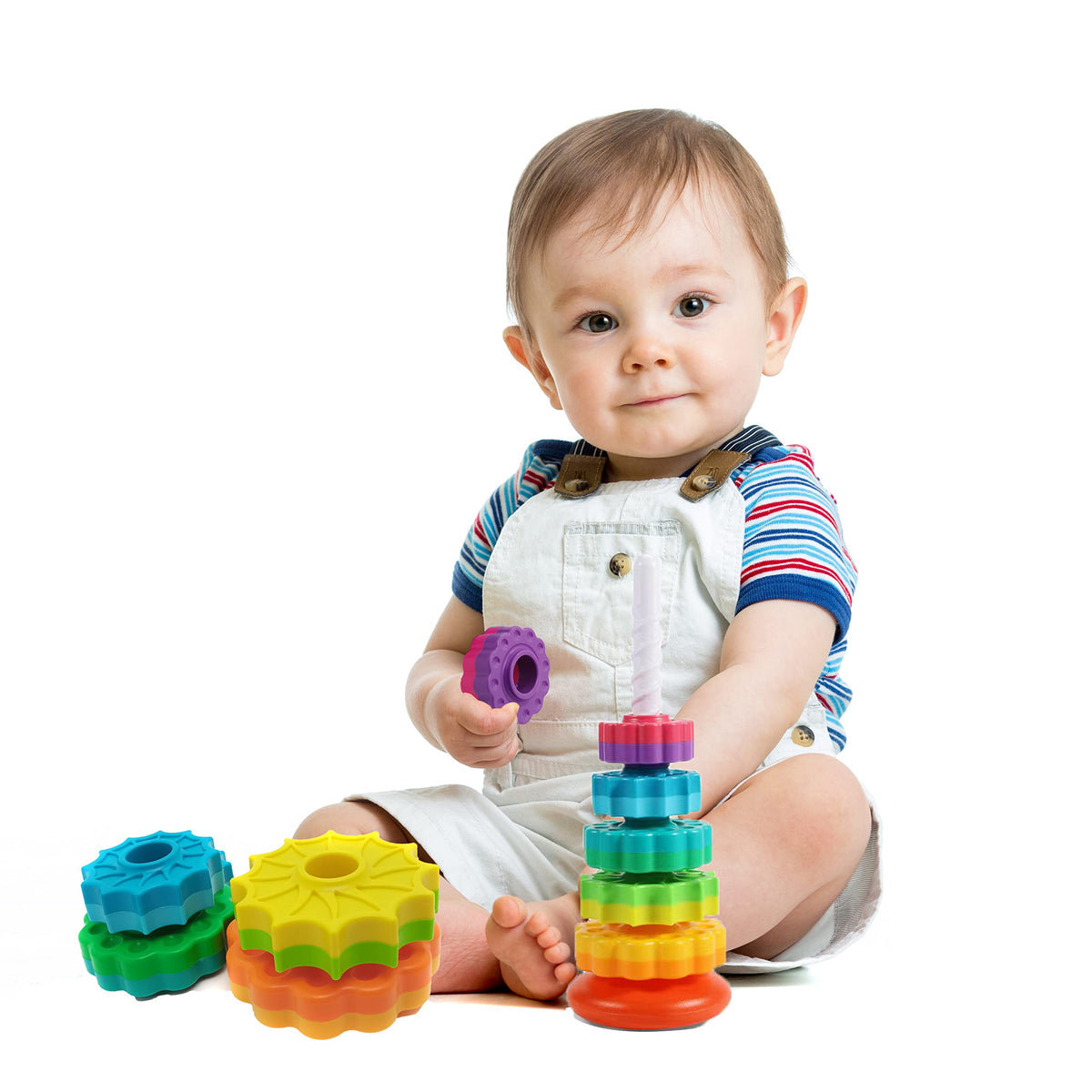 Toddler Spin & Stack Tower Toy
