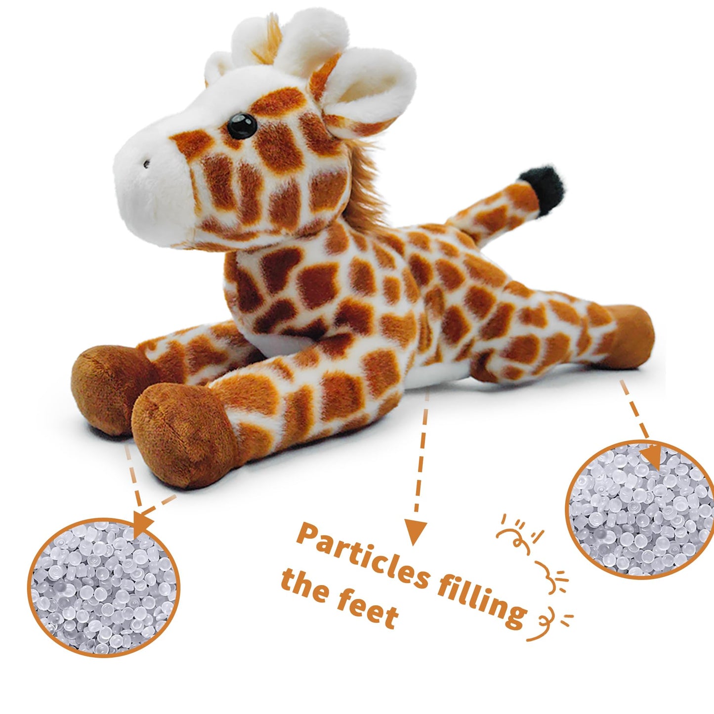 Hideekoog Stuffed Animal for Kids 8 inch Realistic Animal Plush Toy Lying Down Posture Animals Plush for Boys Girls mature-themed Birthday Hug Teaching(S-Giraffe)