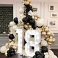 Dagelar Black Gold Beige Balloons, 60Pcs Black Gold White Sand Balloons Party Balloons With Metallic Gold Confetti Party Balloon