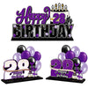 Lingteer Happy 28Th Birthday Purple Acrylic Table Topper Centerpieces Set - Cheers To 28 Years Old Birthday 28Th Bday Party Gift Decorations.