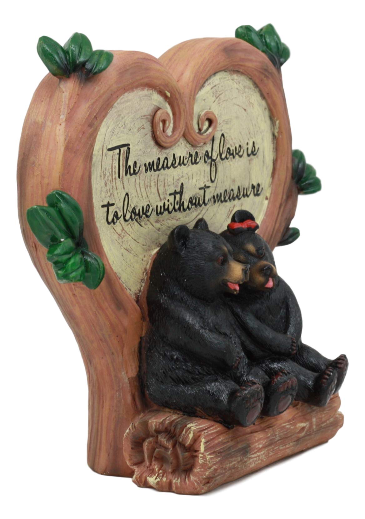 Ebros Black Bear Couple Under Heart Shaped Willow Tree Figurine Love Without Measure 6.75' Tall Forest Animal Love Tale For Anniversary Or Valentine'S Day Decor Statue