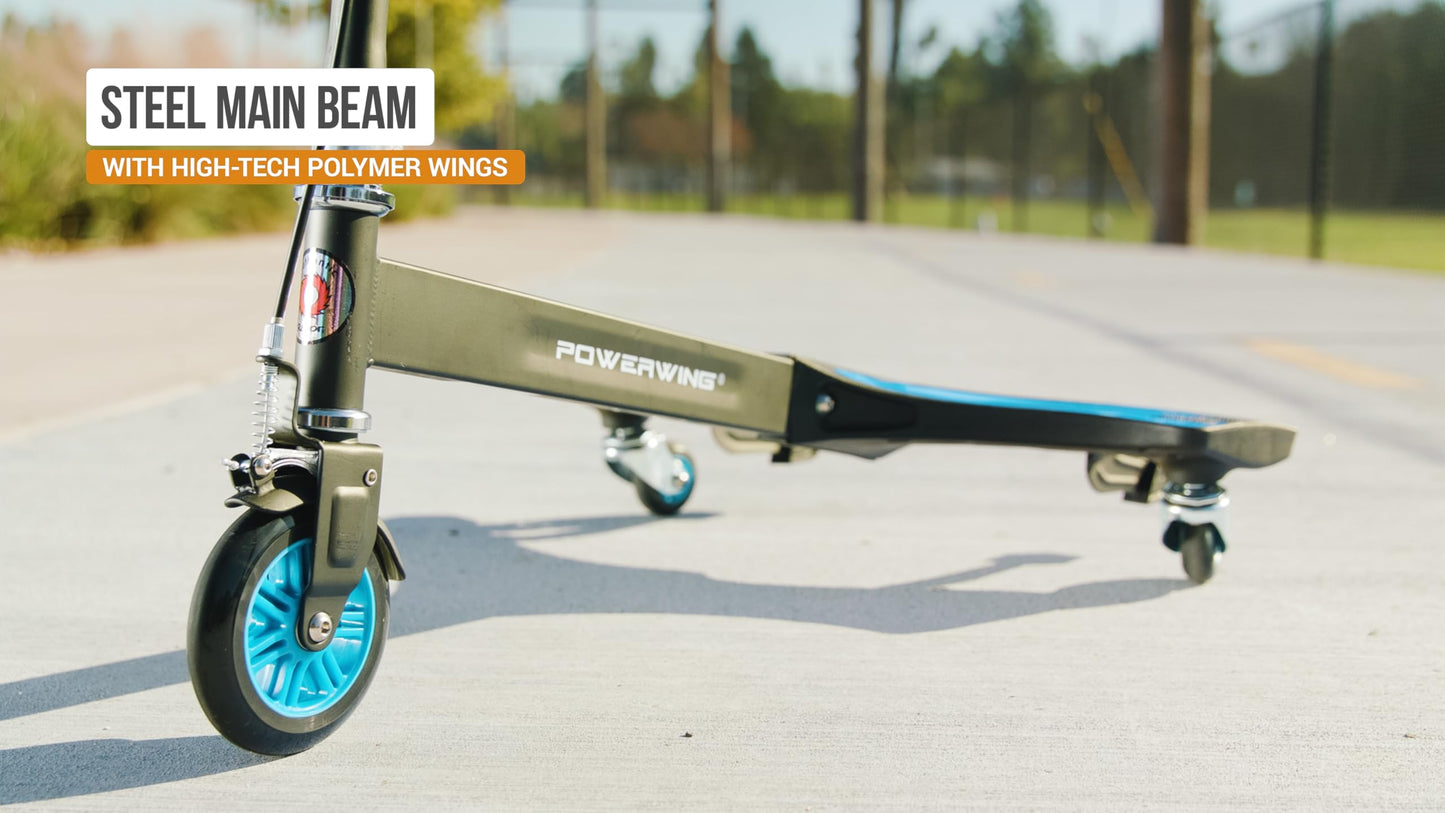 Razor PowerWing Caster Scooter for Kids Ages 6+ - Dual Inclined Casters for Drifting and Spinning, For Riders up to 143 lbs