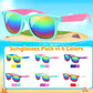 Mocoosy 24 Pack Kids Sunglasses Bulk, Neon Retro Sunglasses With Uv400 Protection, Summer Pool Party Favors Beach Luau Graduation Party Supplies Birthday Goody Bag Stuffers For Boys Girls Age 4-8 8-12