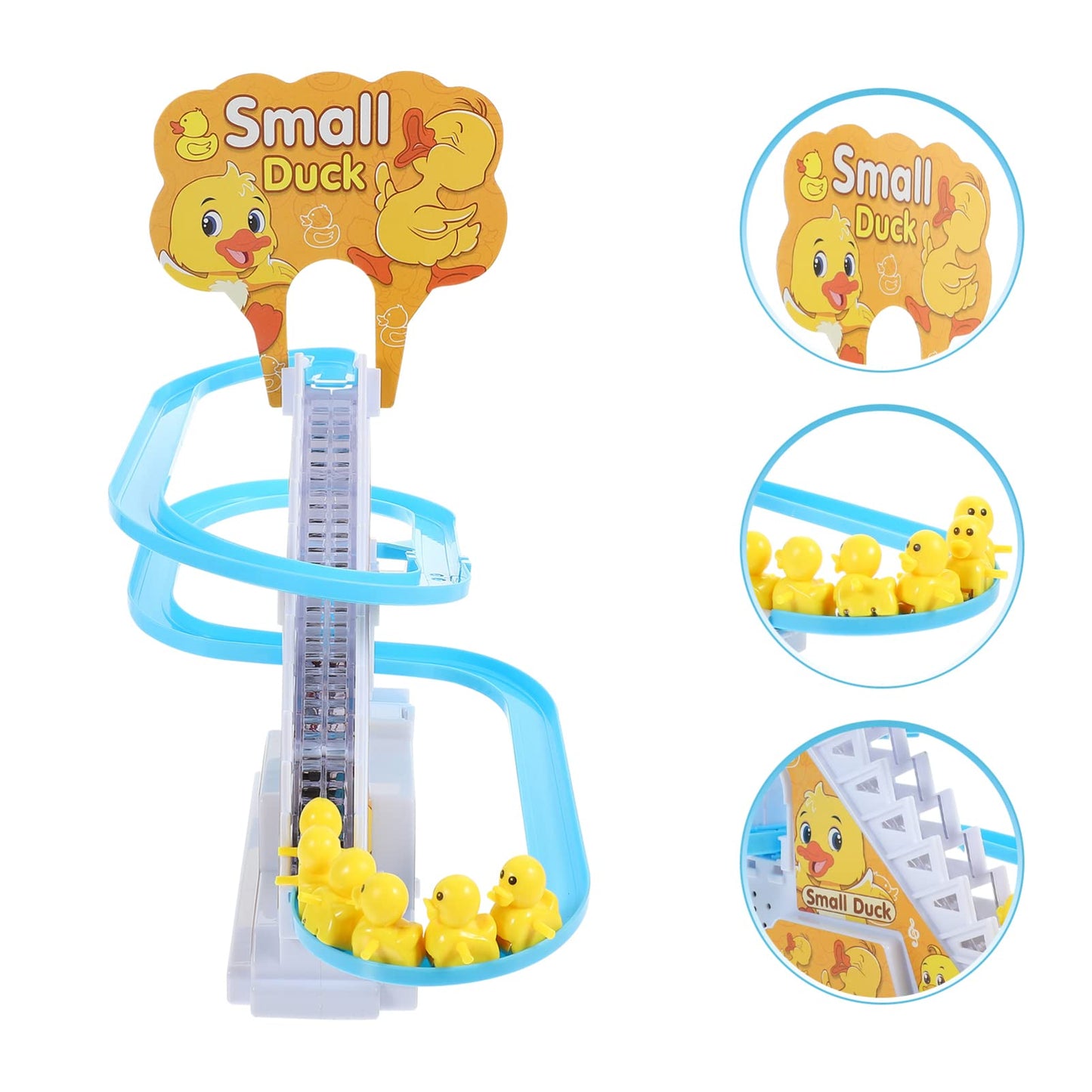 Zerodeko Small Duck Climbing Stair Toy With Music And Light, Cute Animal Slide Track Toy For Toddler