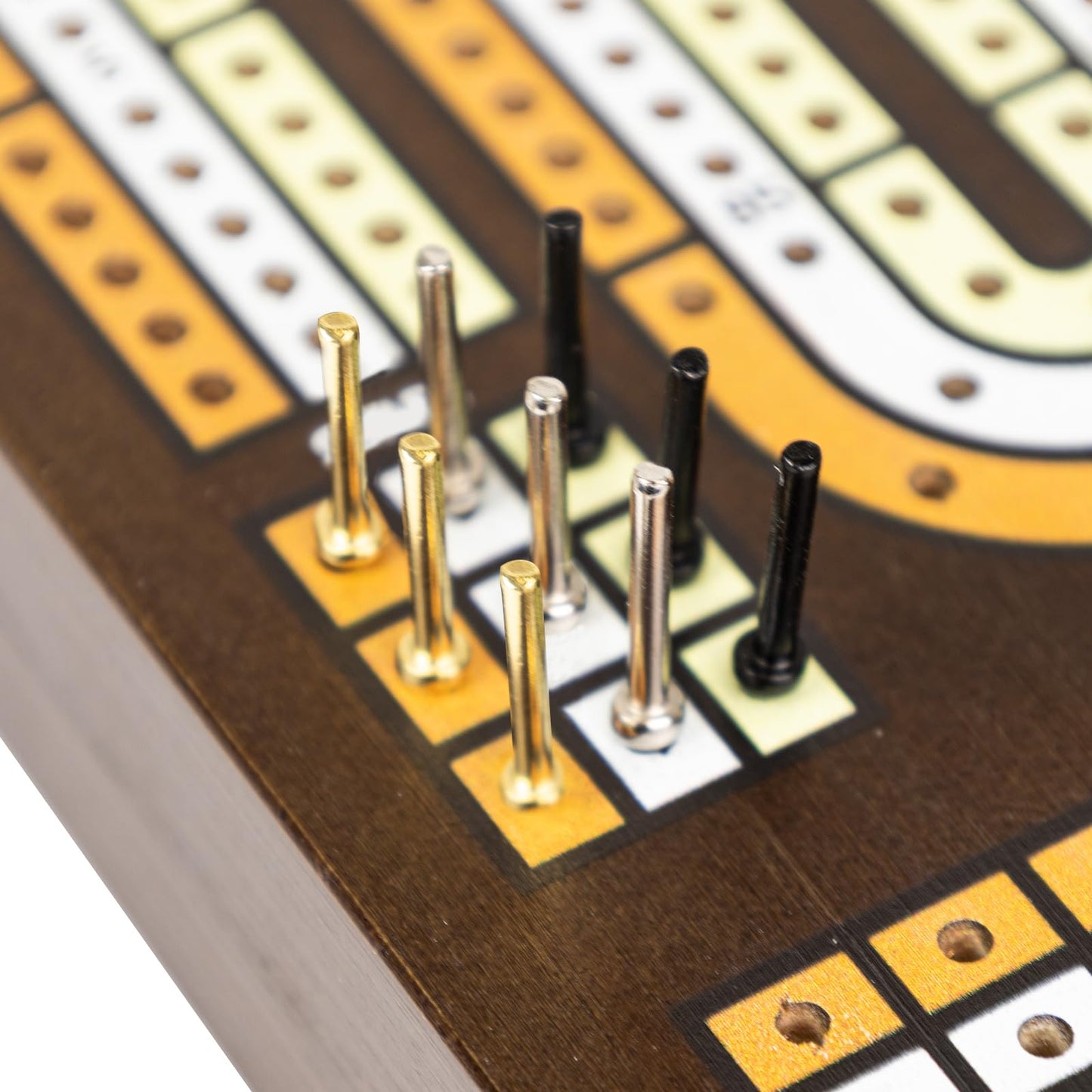 Wodgod Cribbage Board Game Set,With 9 Metal Pegs,2 Decks Of Playing Cards,Built-In Magnetic Storage,Instruction Included, Foldab