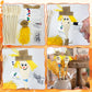 Cinrobiye 12 Set Fall Scarecrow Wooden Spoon Craft Kit, DIY Autumn Scarecrow Mason Jar Decoration Set Goodie Bag Fillers for Tha