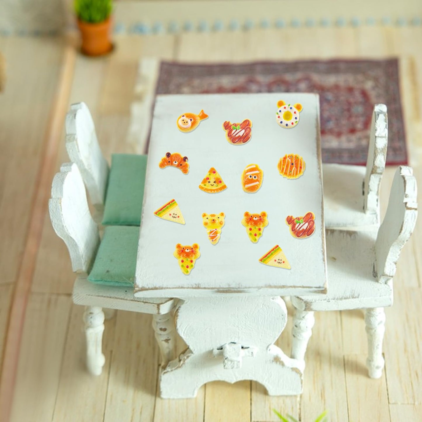 WOZADU 200 PCS Mini Food Figures for Crafts Tiny Resin Baking Bread Miniature Things for Dollhouse Fairy Garden Micro Landscaping Decoration Cake Toppers Decor