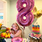 Pink Number 6 Balloon 40 Inch, 6 Balloon Number, 6Th Birthday Decorations, Pink Party Supplies For Boys Girls