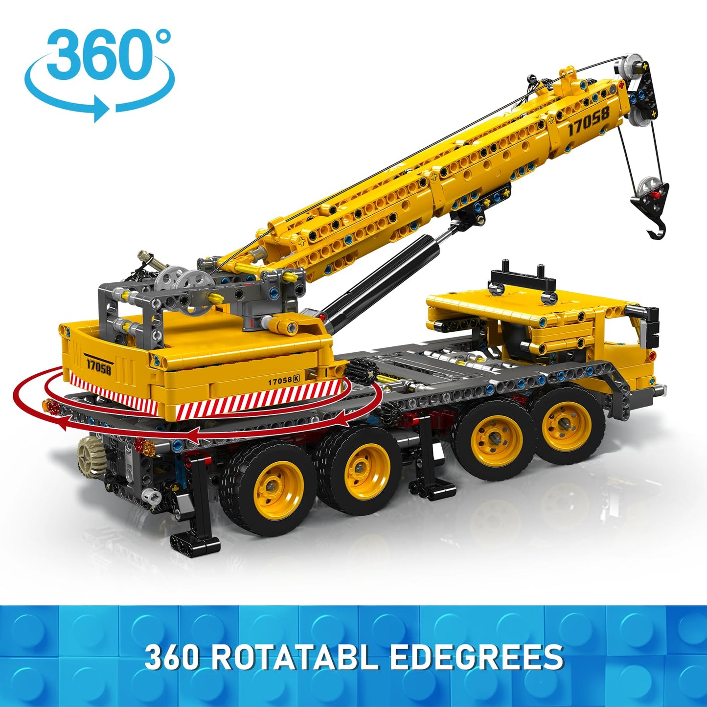 Mould King 17058 City Mobile Crane Truck Toy Building Set  Construction Vehicle Model Blocks Kit for mature-themeds  Toys Gifts for Kids Children  Playset for Boys and Girls Ages 8+(997 Pieces)