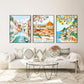 Cupmod 6 Packs Paint By Number For Adults,Scenery-Cityscape Diy Acrylic Oil Painting Paint By Numbers Kits On Canvas,Adults Pain