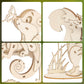 Elx Wooden 3D Puzzles For Kids 6+, 4 Piece Set Animal Wooden Models, Wood Building Kits Stem Toys Peresents For Kids And Adults