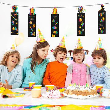 100Pcs Scratch Art Bookmarks Making Kit for Kids, Scratch Paper DIY Animal Bookmarks Bulk with 100 Pcs Ribbons and 100 Pcs Wood