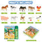 Domniu Farm Animals Figures Toys With 10 Realistic Plastic Animal Figurines & Kids Sound Book, Educational Learning Toys Gift Fo