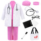 Zzihan Doctor Costume For Kids Pink Doctor Nurse Scrubs Costume Doctor Lab Coat Costume Veterinarian Costume Stethoscope Nursing