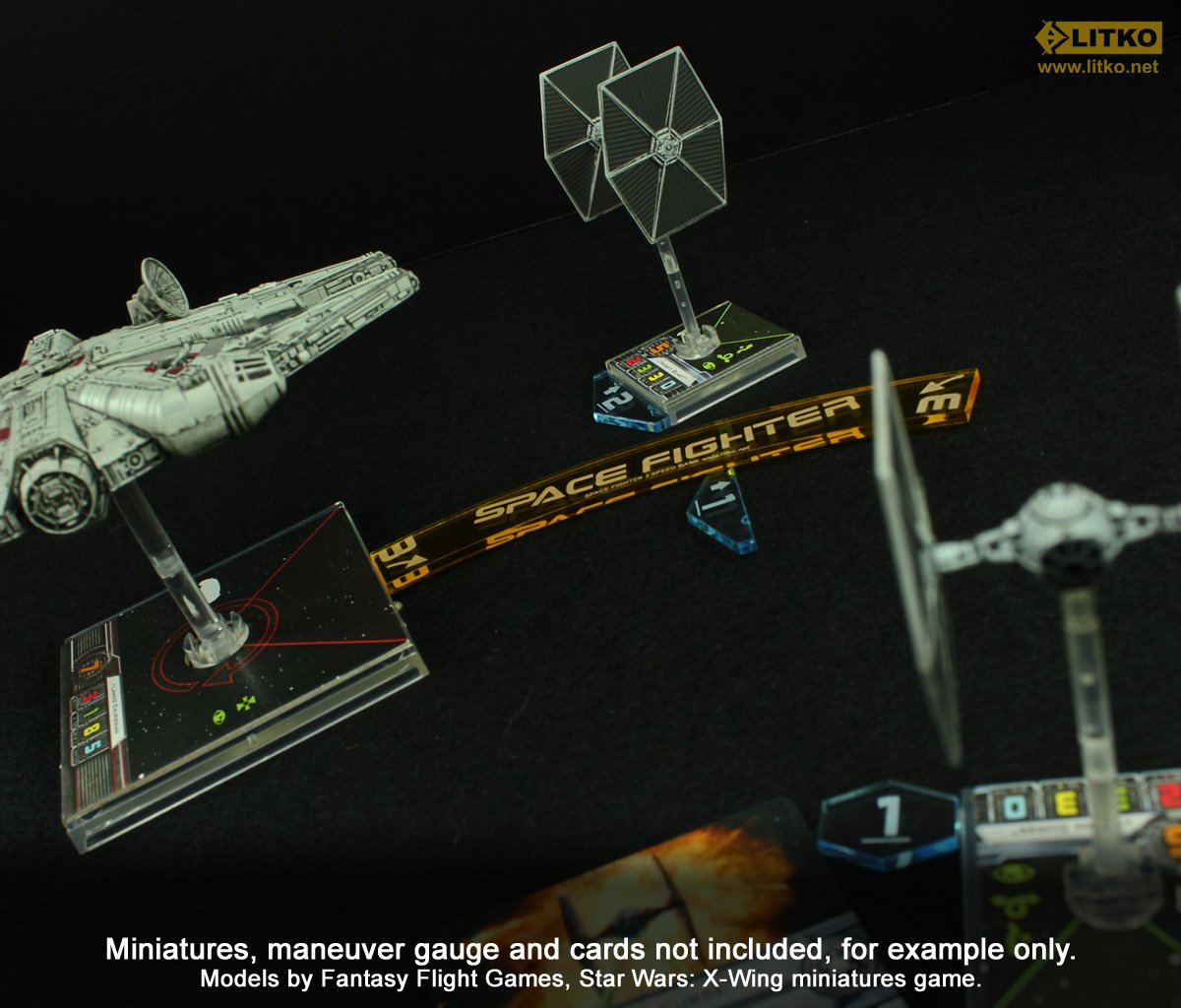 Litko Space Fighter Placeholder Token Set #1-5 | Compatible With Star Wars: X-Wing | Set Of 10 (Standard)