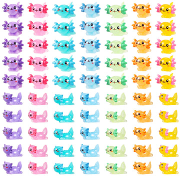 GGSTDDUP 70 Pcs Mini Resin Axolotl, Tiny Axolotl Miniature Figures Toy Mini Axolotl Charm Ornament for Fairy Garden Landscape Aq