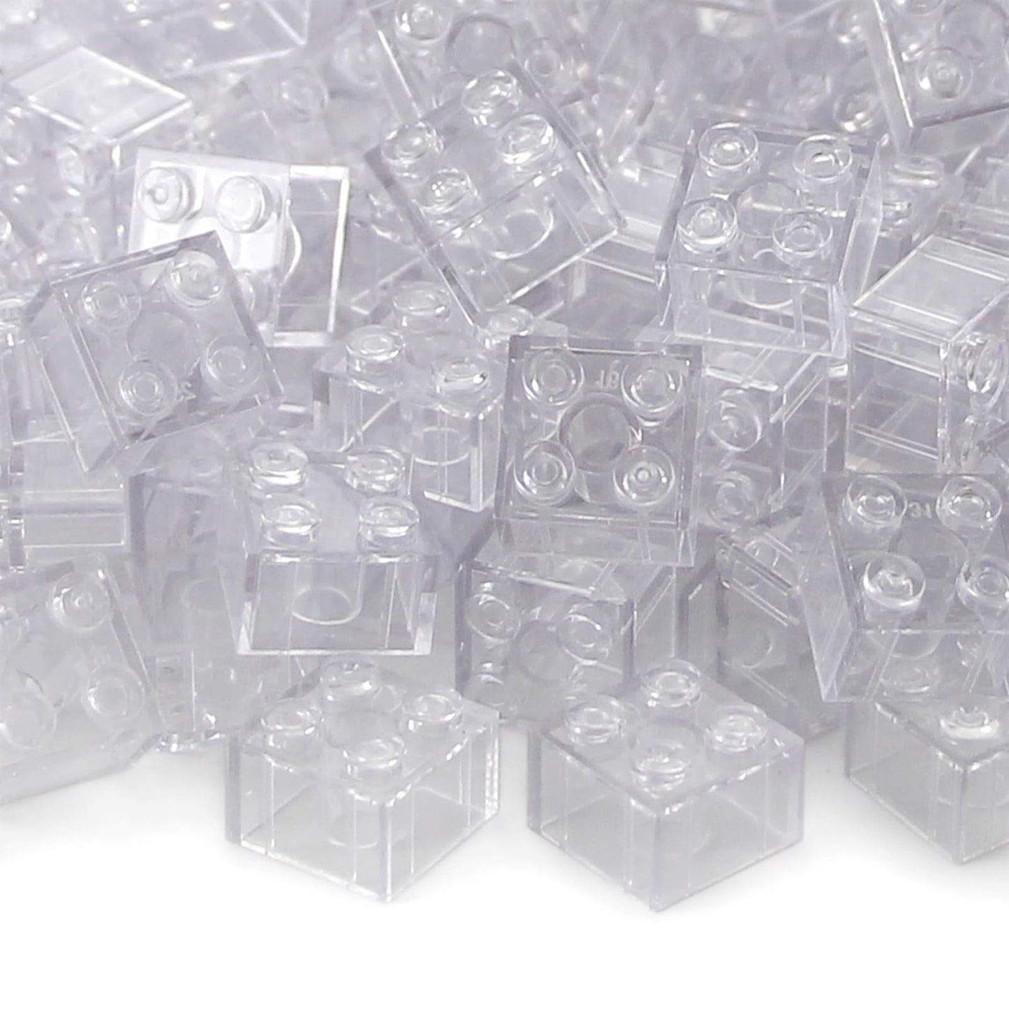 Feleph Clear 2x2 Bricks Set - 400 Pieces Classic Building Blocks Compatible with Major Brands, Ideal for Creative Play