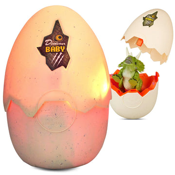 Marsjoy Easter Dinosaur Egg Hatching Egg With Realistic Dinosaur Action Figure - Triceratops With Sound And Led Lights, Touch Co