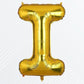 Flyloons Gold Alphabet Letter Foil Balloons for Name I Birthday Decoration Items, Anniversary, Baby Shower, Bachelorette, Weddin