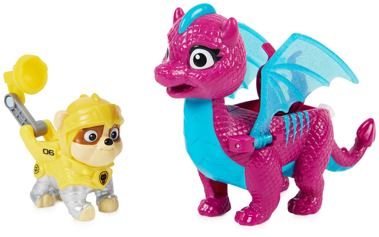 Paw Patrol  Rescue Knights Rubble and Dragon Blizzie Action Figures Set  Kids Toys for Ages 3 and up