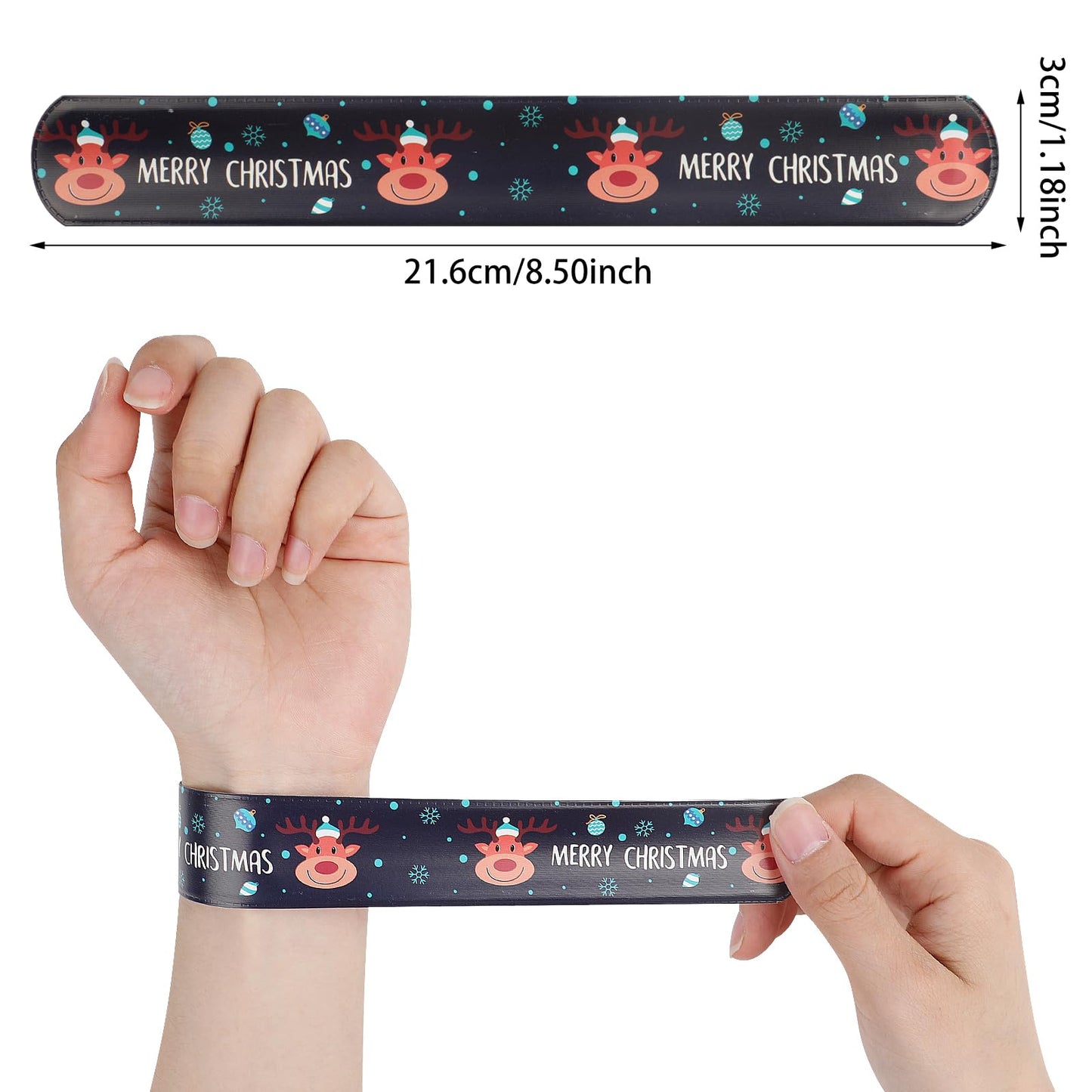 Ccinee 48Pcs Christmas Slap Bracelets