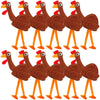 Hanaive 10 Pieces Thanksgiving Turkey Hats Bulk Turkey Hats for Dress-up Party Plush Trot Hat Party Supplies(Uniform Style)