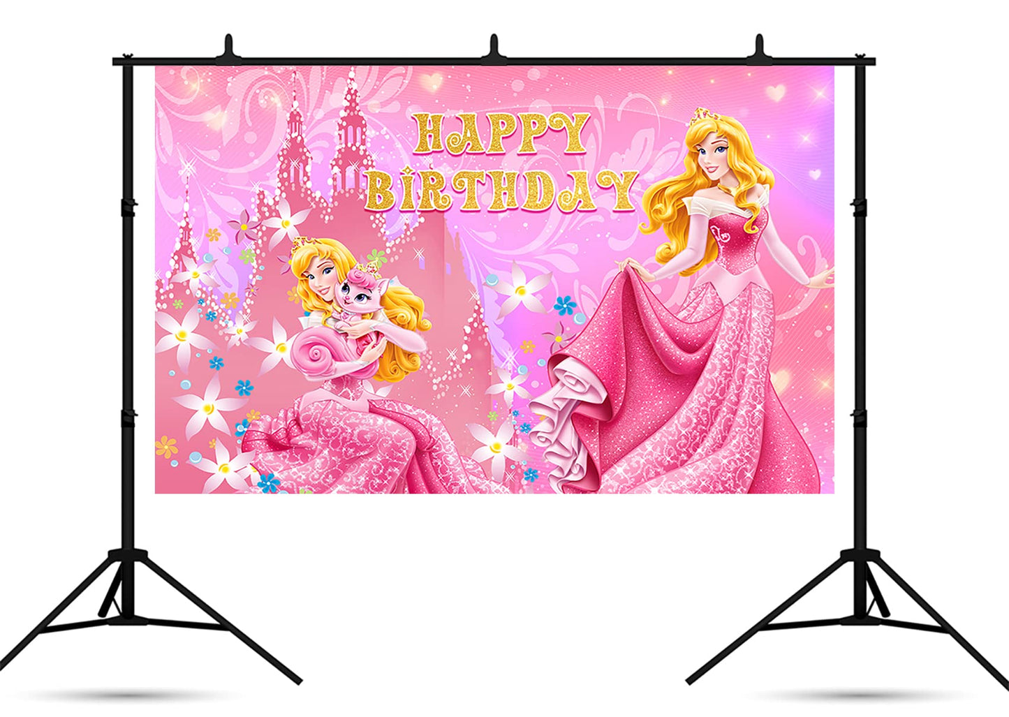 Princess Backdrop for Birthday Party Decorations, Princess Aurora Background for Baby Shower Party Cake Table Decorations Suppli