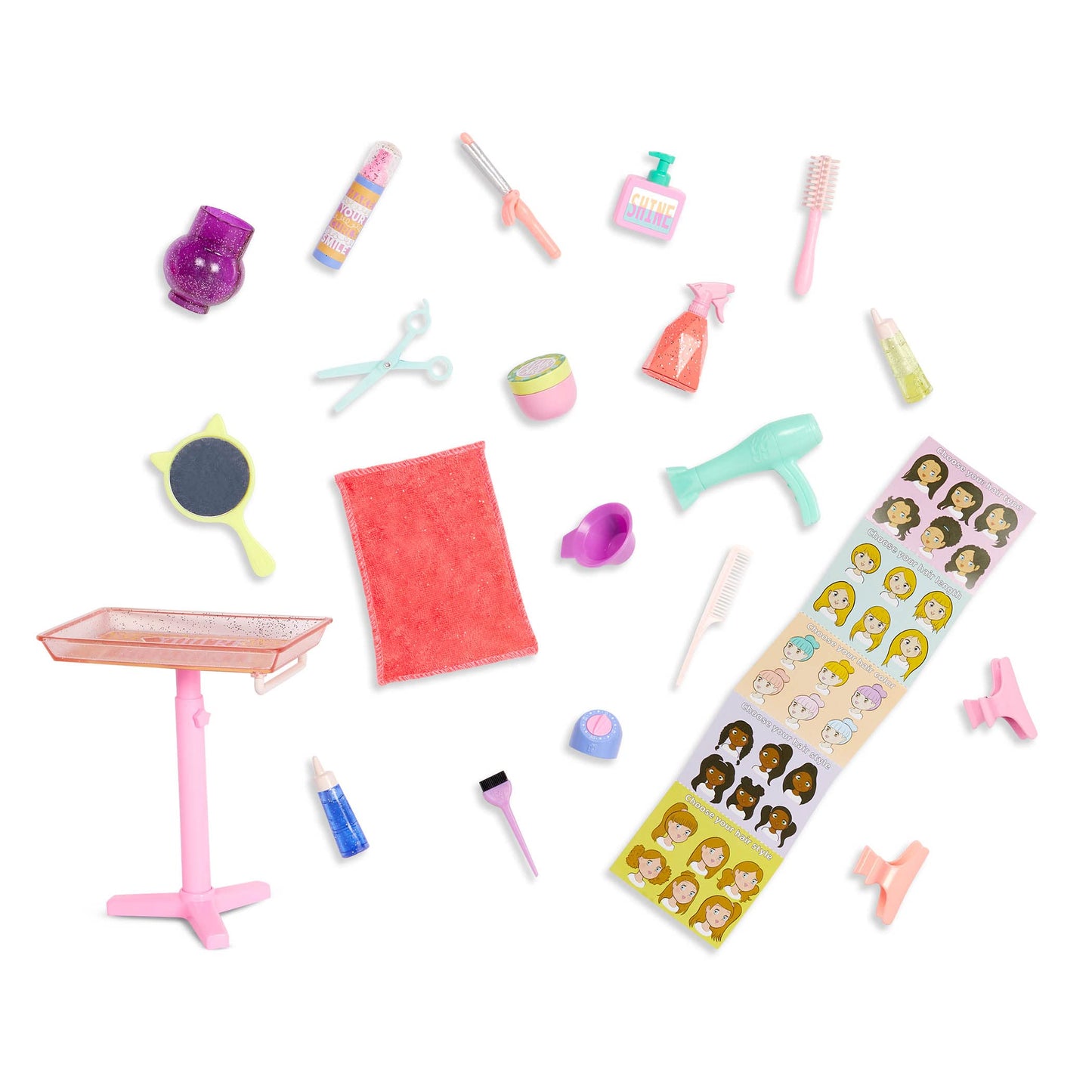 Glitter Girls – Hair Salon Set – Accessories For 14-Inch Dolls – Blow Dryer, Mirror, & Hair Styling Tools – Pretend Hair Products – Toys For Kids 3 Years + – Gg Style Surprise Playset
