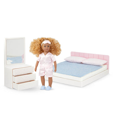 Lori - Nahla'S Sweet Dreams Set - Mini Doll & Toy Bedroom Furniture - 6-Inch Doll & Dollhouse Accessories - Bed, Pillows, Blanke
