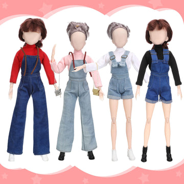 Geyoga 14 Pcs Doll Clothes And Accessories For 11.5 Inch Doll Accessories Doll Denim Cotton Doll Cloth Doll Pants Shoes Casual Wear Clothes Outfits(Stylish Style)