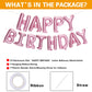 Accevo Pink Foil Happy Birthday Banner - 16 Inch Aluminum Balloons for Kids & Adults Birthday Decorations