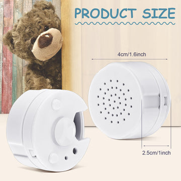 Konohan Mini Voice Recorder for Stuffed Animals - 3 Pcs DIY Custom Voice Message Device for Dolls & Plush Toys (60s Edition) - White